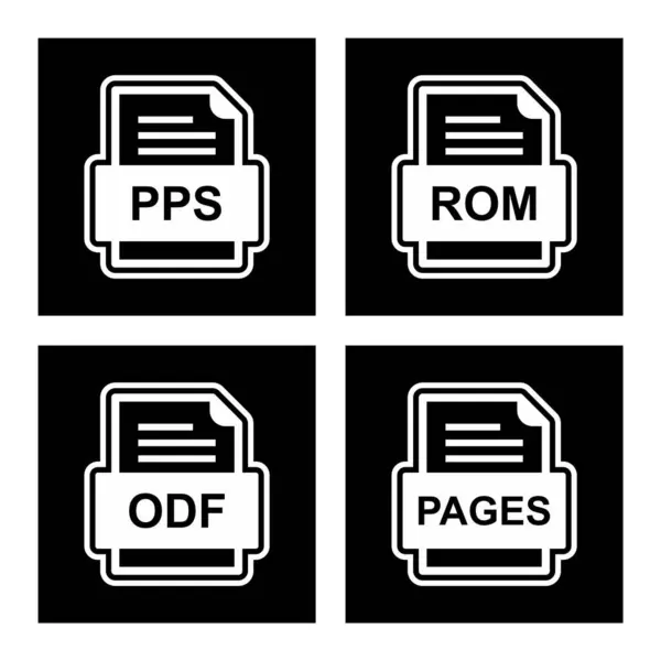 Set File Formats Icons — Stock Vector