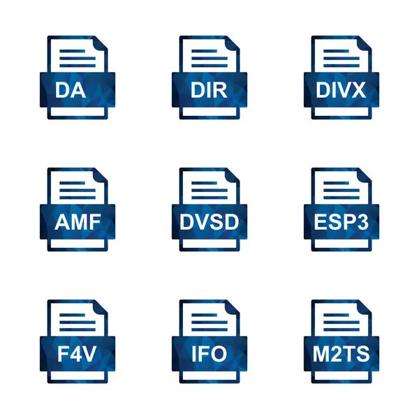 Set Von Symbolen Für Dateiformate — Stockvektor