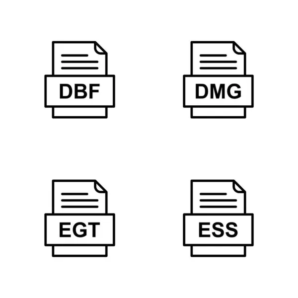 Set Van Bestandsformaten Pictogrammen — Stockvector