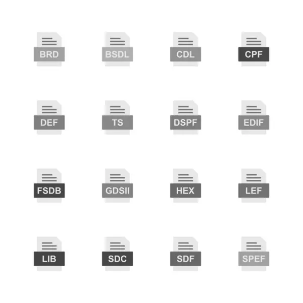 Set File Formats Icons — Stock Vector