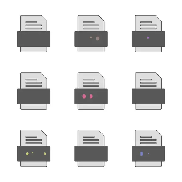 Set File Formats Icons — Stock Vector