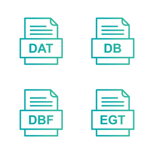 Set Van Bestandsformaten Pictogrammen — Stockvector