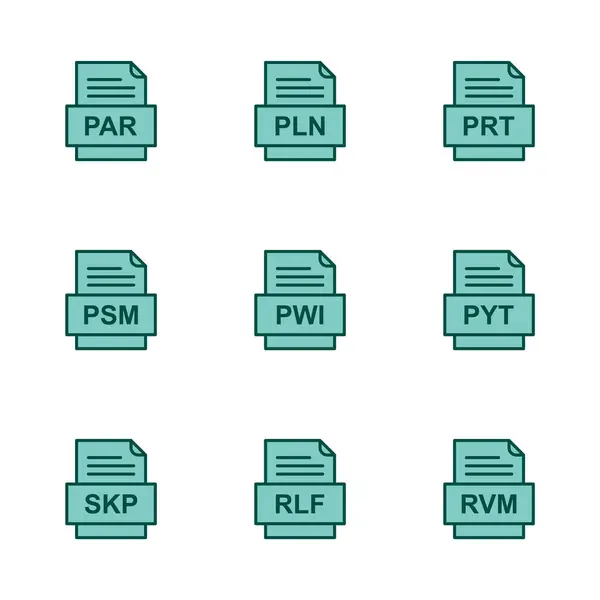 Conjunto Ícones Formatos Arquivo — Vetor de Stock