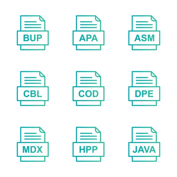 Set File Formats Icons — Stock Vector