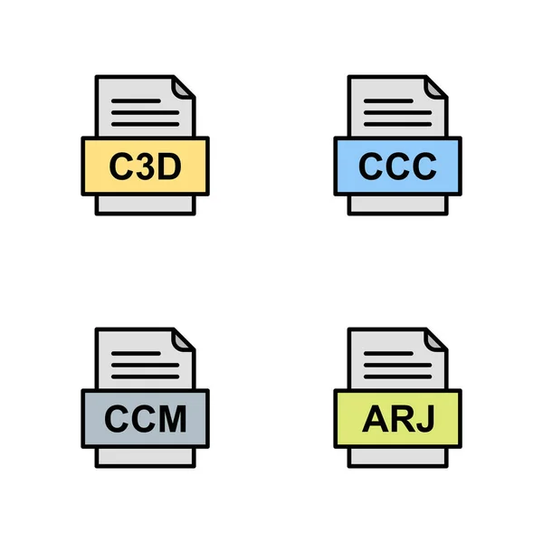 Conjunto Iconos Formatos Archivo — Vector de stock