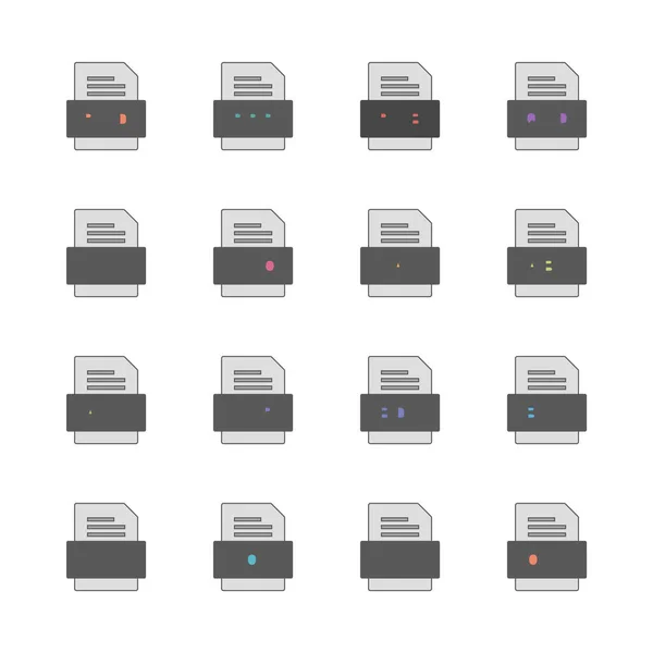 Set File Formats Icons — Stock Vector