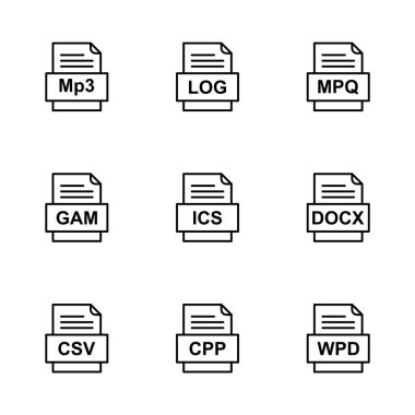 9 dosya biçimi simgesi kümesi