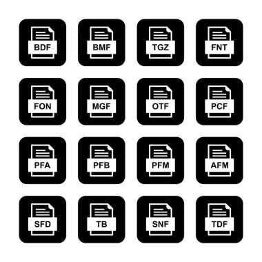 9 dosya biçimi simgesi kümesi