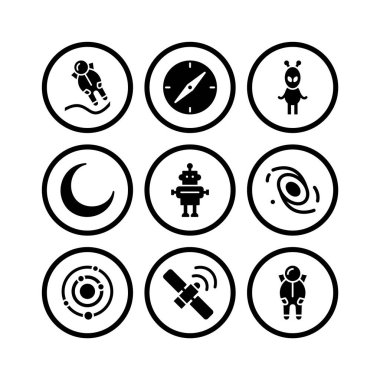 Kişisel ve Ticari Kullanım İçin 9 Astronomi Simgesi...