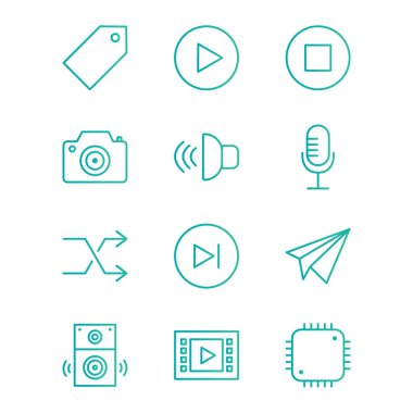 Kişisel ve iletişim için multimedya simgesi...