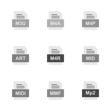 9 dosya biçimi simgesi kümesi