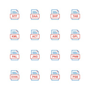 9 dosya biçimi simgesi kümesi