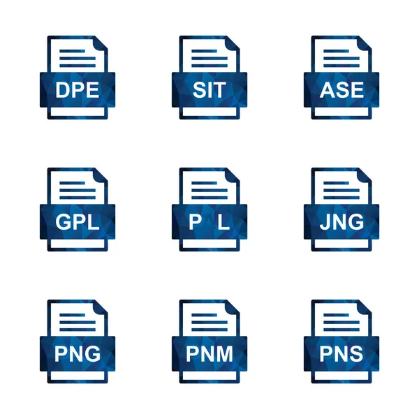 Ensemble Icônes Formats Fichiers — Image vectorielle