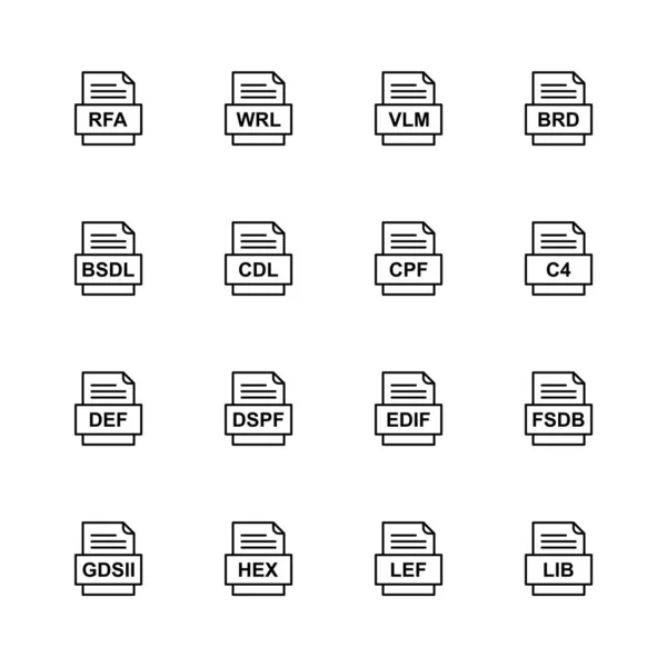 Set File Formats Icons — Stock Vector