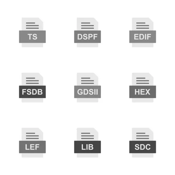 Ensemble Icônes Formats Fichiers — Image vectorielle