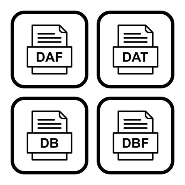 4つのファイル形式のアイコンのセット — ストックベクタ