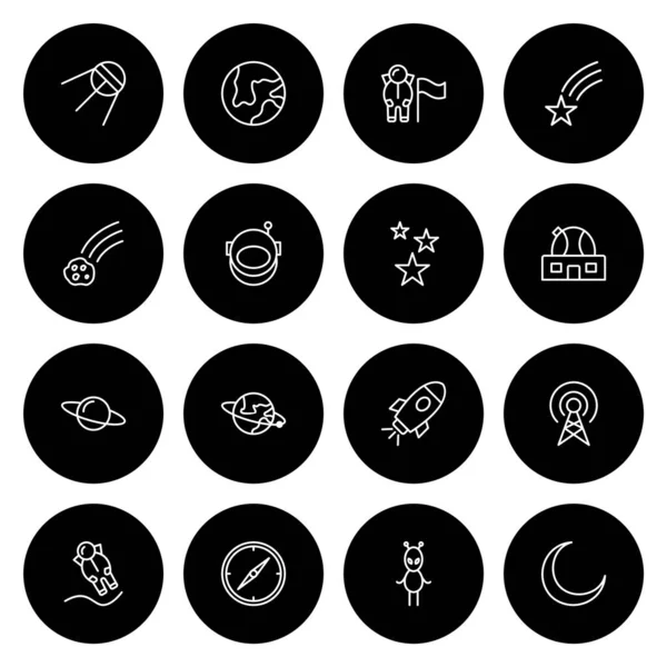 Conjunto Iconos Astronomía Para Uso Personal Comercial — Vector de stock
