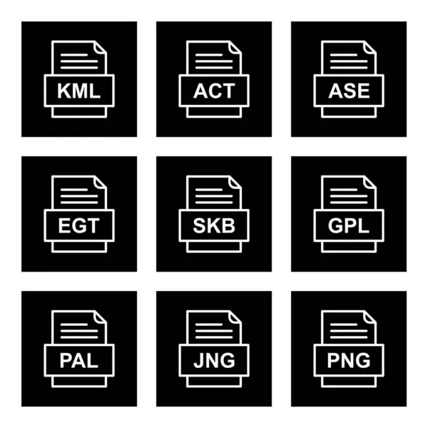 Set Von Symbolen Für Dateiformate — Stockvektor
