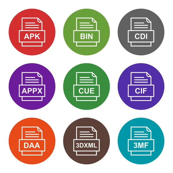 Conjunto Iconos Formatos Archivo — Vector de stock