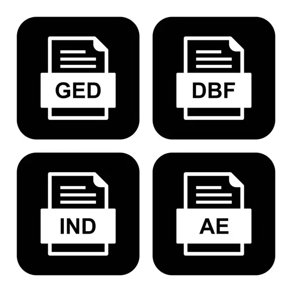 Set Von Symbolen Für Dateiformate — Stockvektor