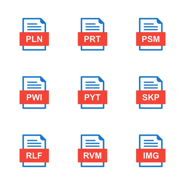 Ensemble Icônes Formats Fichiers — Image vectorielle