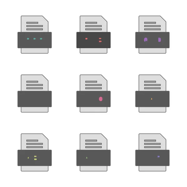 Conjunto Iconos Formatos Archivo — Archivo Imágenes Vectoriales