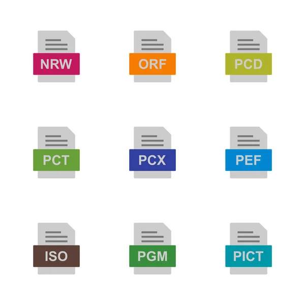 Set File Formats Icons — Stock Vector