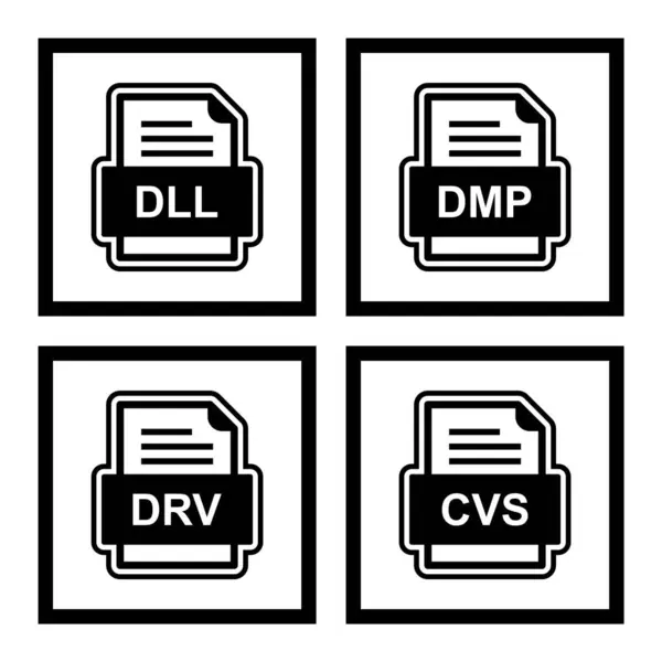 Ensemble Icônes Formats Fichiers — Image vectorielle