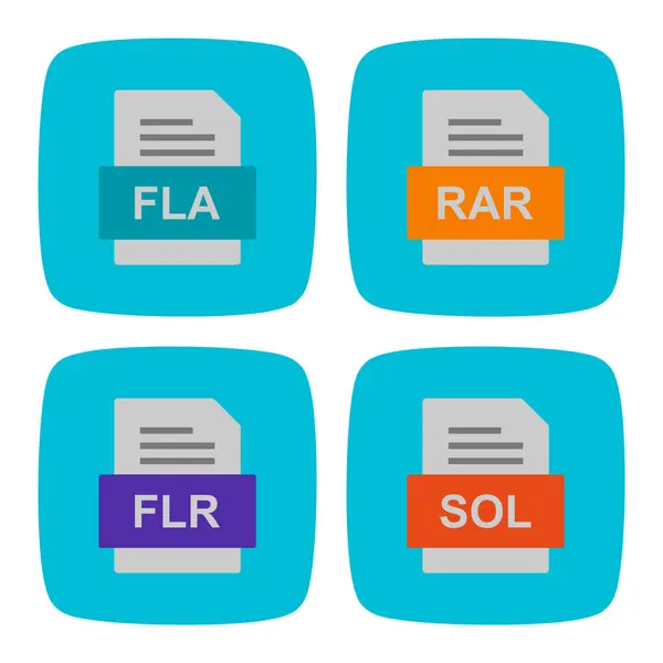 Ensemble Icônes Formats Fichiers — Image vectorielle