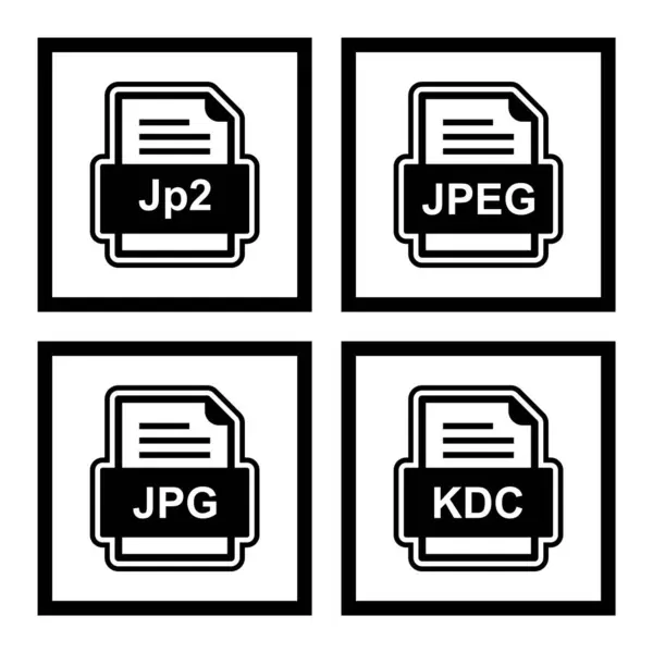 Set Von Symbolen Für Dateiformate — Stockvektor