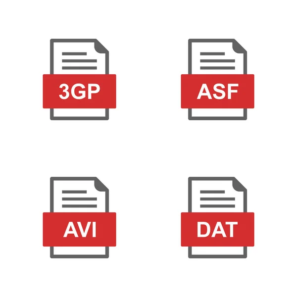 Set Von Symbolen Für Dateiformate — Stockvektor