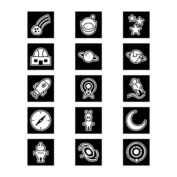 Set Iconos Astronómicos Sobre Fondo Blanco Vector Elementos Aislados — Archivo Imágenes Vectoriales