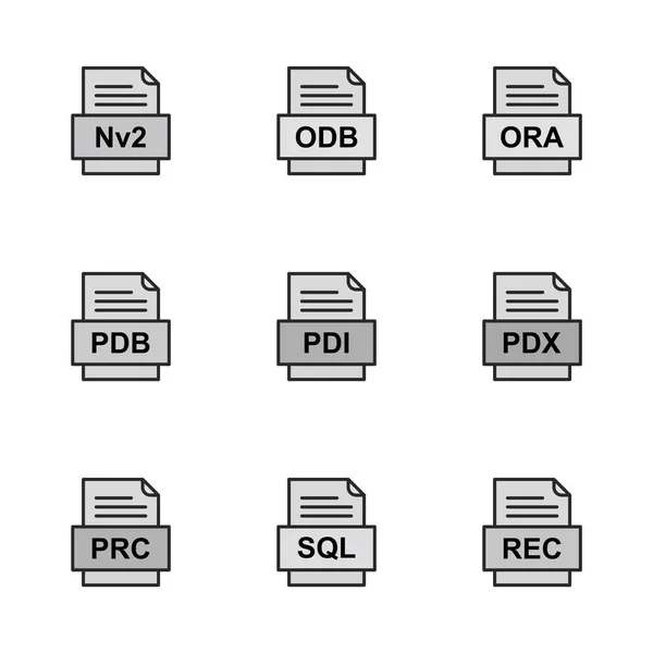 Set File Formats Icons — Stock Vector