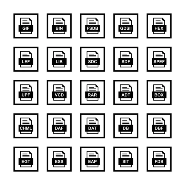 一组25个文件格式图标 — 图库矢量图片