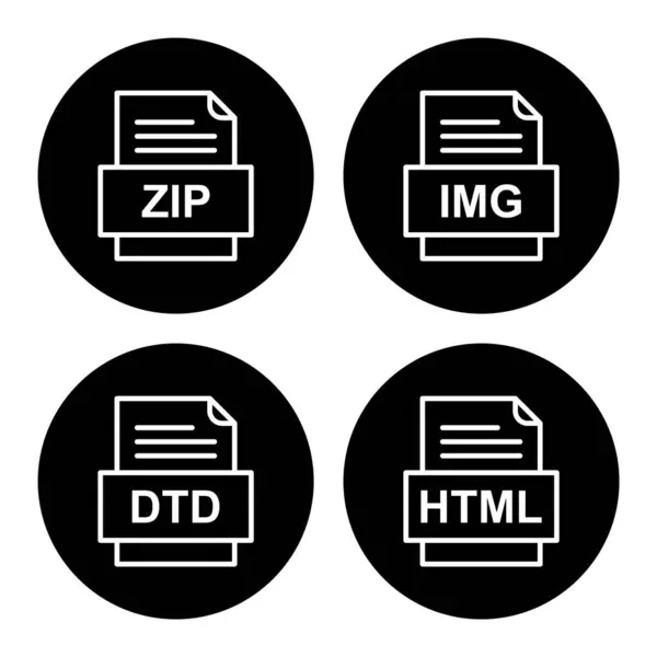 Set Von Symbolen Für Dateiformate — Stockvektor