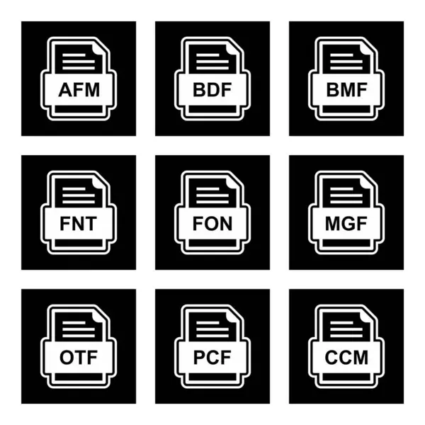 Set Von Symbolen Für Dateiformate — Stockvektor