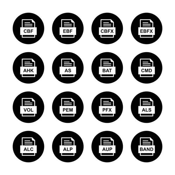 Ensemble Icônes Formats Fichiers — Image vectorielle