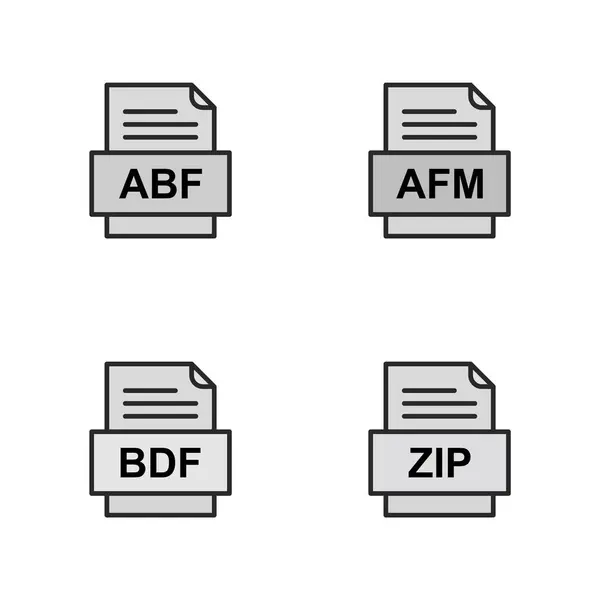 Set File Formats Icons — Stock Vector