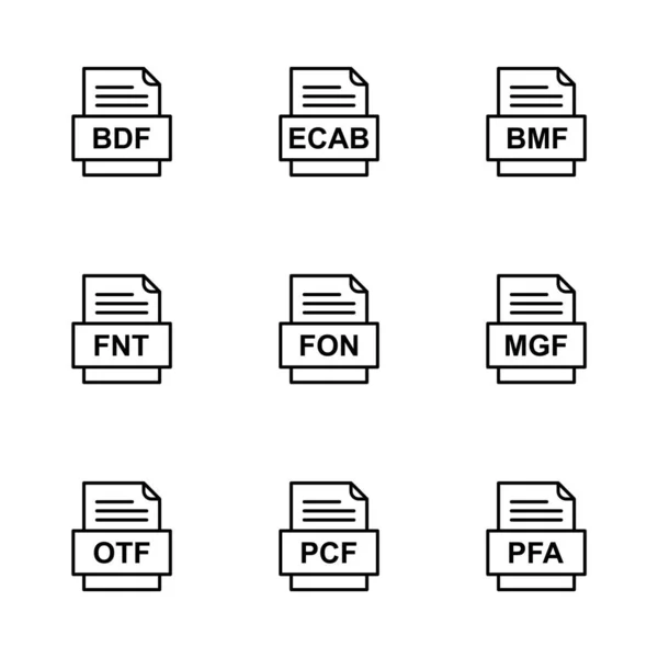 Set Von Symbolen Für Dateiformate — Stockvektor