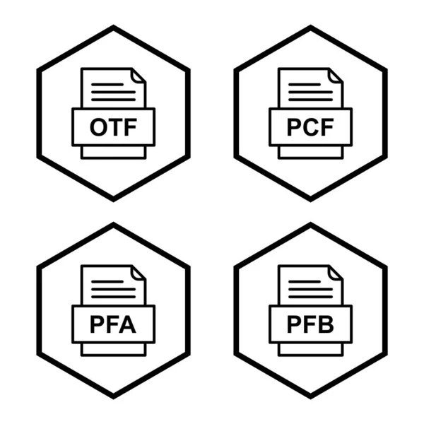 Set Von Symbolen Für Dateiformate — Stockvektor