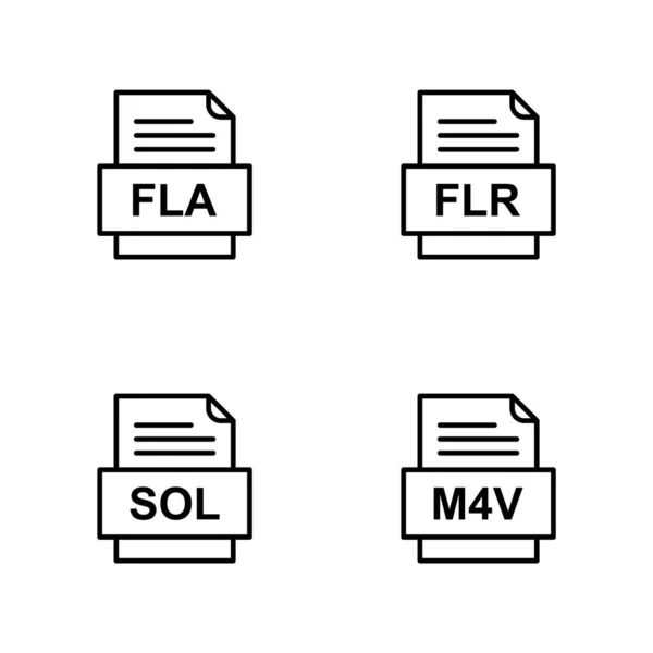 Ensemble Icônes Formats Fichiers — Image vectorielle