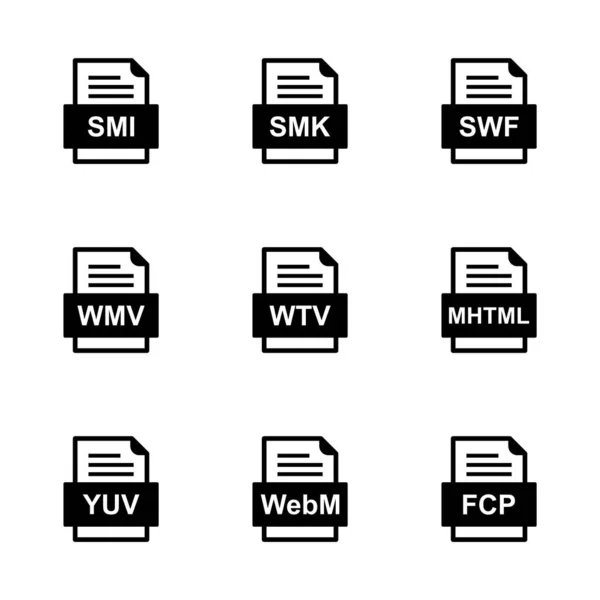 Ensemble Icônes Formats Fichiers — Image vectorielle