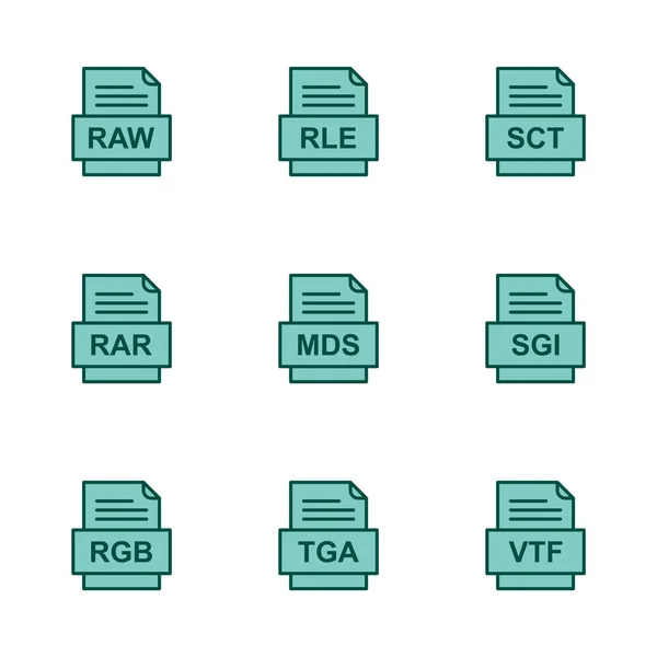 Uppsättning Filformat Ikoner — Stock vektor