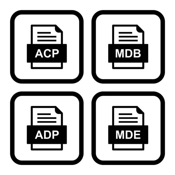 Set File Formats Icons — Stock Vector