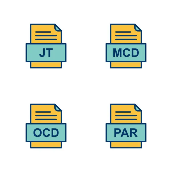Set Icone Formati File — Vettoriale Stock