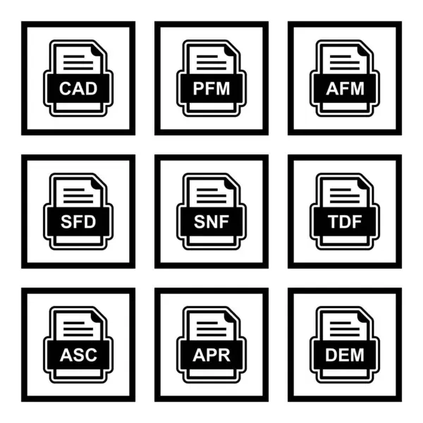 Set Van Bestandsformaten Pictogrammen — Stockvector