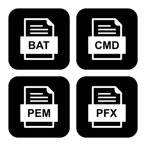 Set Von Symbolen Für Dateiformate — Stockvektor