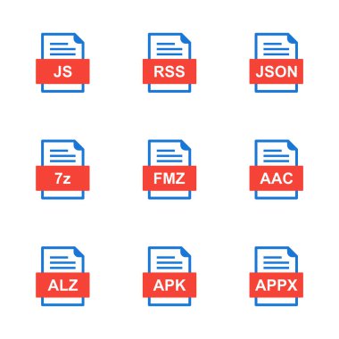 9 dosya biçimi simgesi kümesi