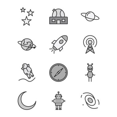 Kişisel ve Ticari Kullanım İçin 12 Astronomi Simgesi...