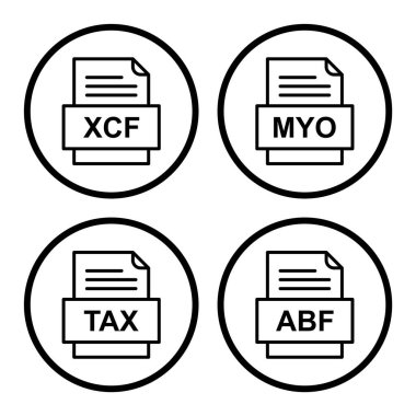 4 dosya biçimi simgesi kümesi